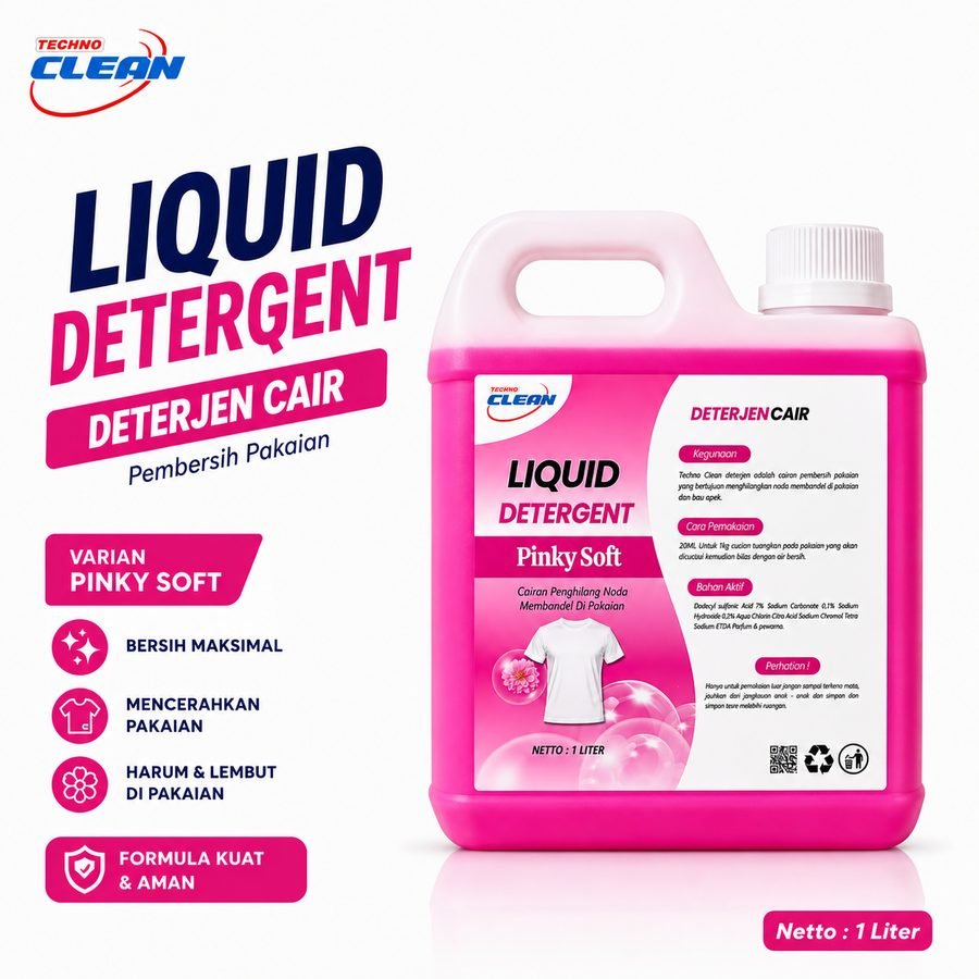 Techno Cleaner Liquid Detergent Pinky Soft 1 Liter